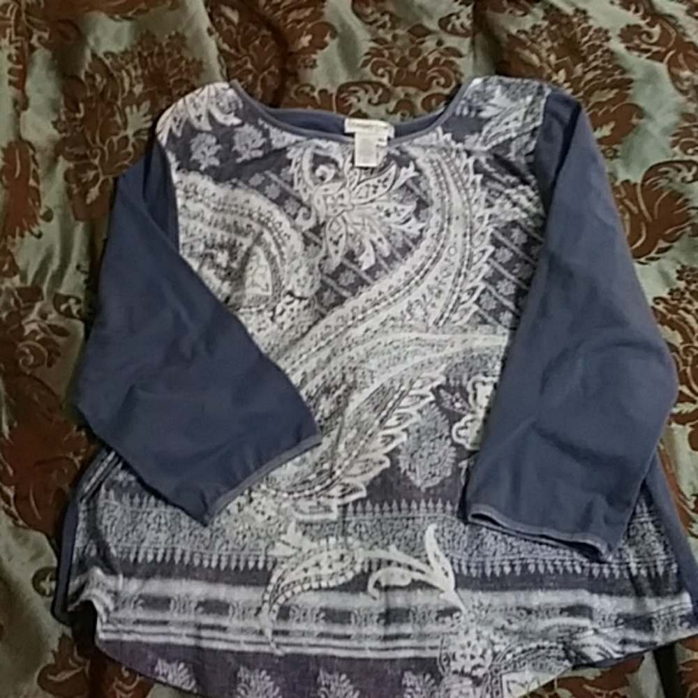 Sz XL ColdWater Creek 3/4 sleeve Top blouse shirt